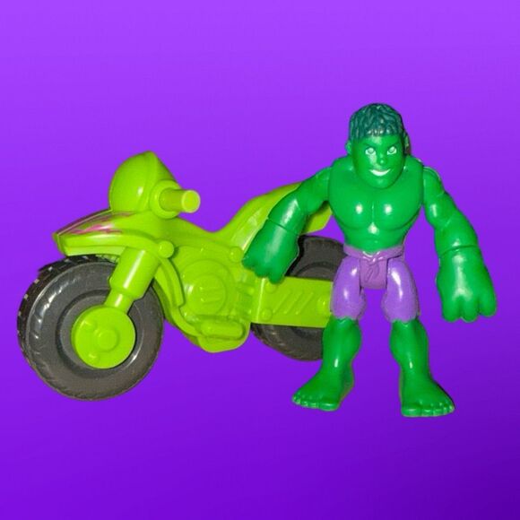 Playskool Marvel Super Hero Hulk Spider-Man Adventure Hero’s Motorcycle Figures - Picture 7 of 7